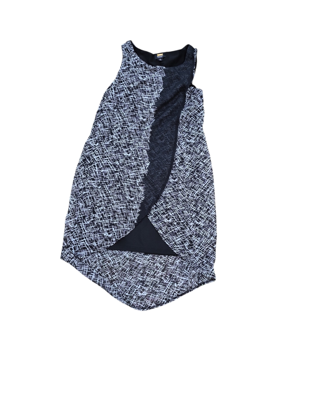 lori michaels Asymmetrical Black and White High-Low Dress